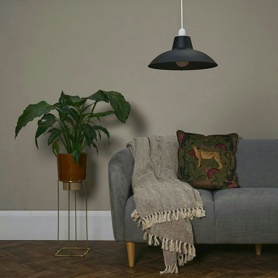 image 1 of ValueLights Retro Style Matt Black Easy Fit Ceiling Pendant Light Shade