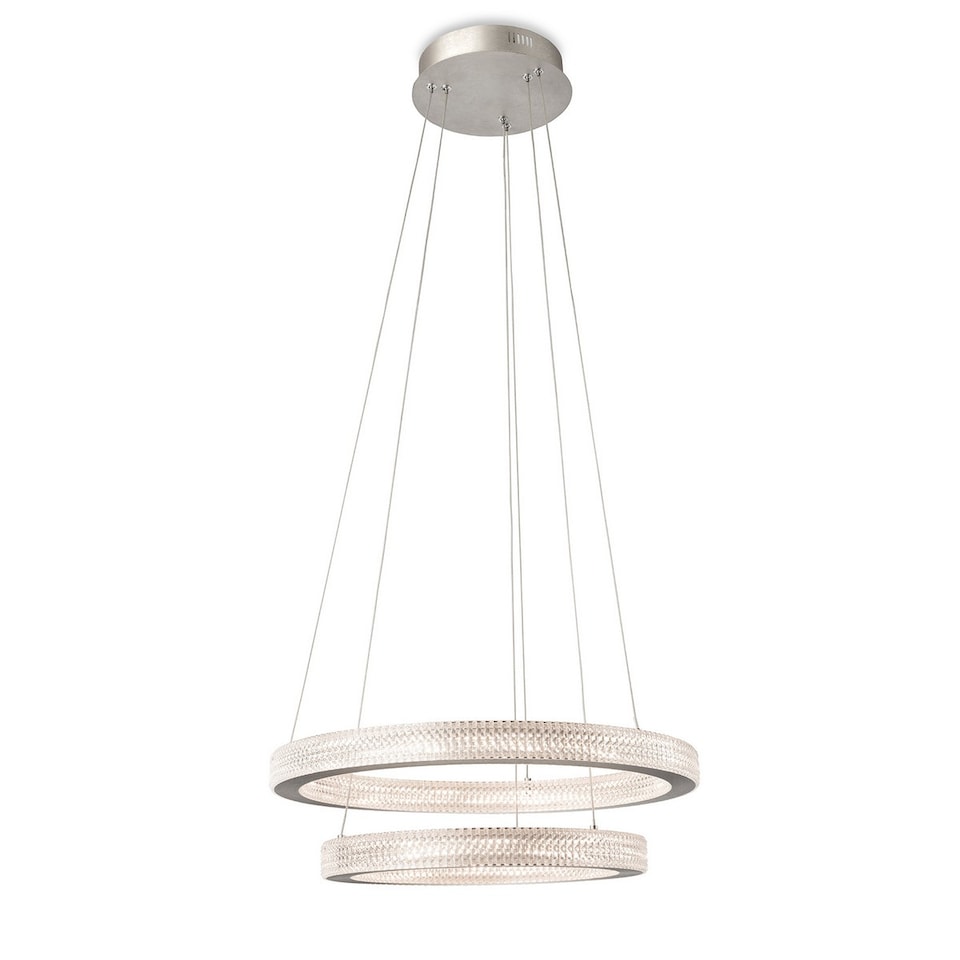 image 1 of Diamond LED Pendant Light Aluminium with Prismatic Diffuser