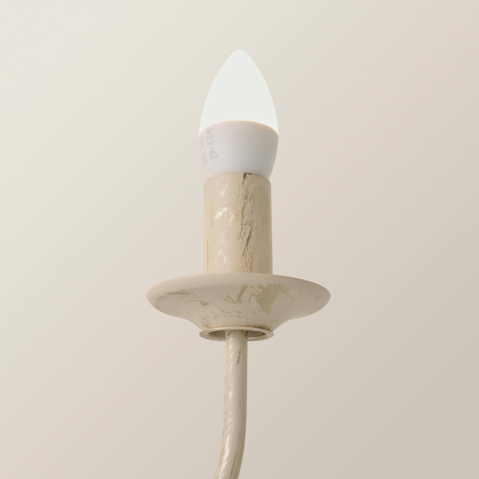 image 1 of ValueLights Gothica 8 Way Distressed Ceiling Light Chandelier & Bulbs | Gold