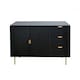image 3 of OHS Ribbed Sideboard Table Modern Drawer Shelf Cabinet Storage | Black
