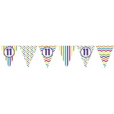 Creative Party Paper Pennant 11th Birthday Banner - Multicoloured - One Size