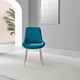 image 3 of Furniturebox 2x Pesaro Blue Velvet Silver Leg Luxury Dining Chairs