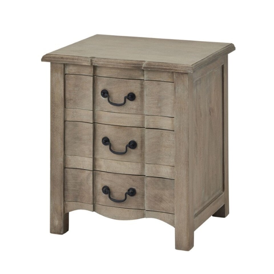 image 1 of Copgrove Collection 3 Drawer Bedside Table - Wood - L45 x W55 x H60 cm - Brown Brown