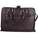 image 2 of London Leathergoods Womens Soft Premium Leather Hand Bag / Shoulder Bag with Detachable Strap | Brown | Dark Brown