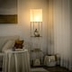 image 2 of HOMCOM Modern Floor Lamp with Shelves and Fabric Lampshade
