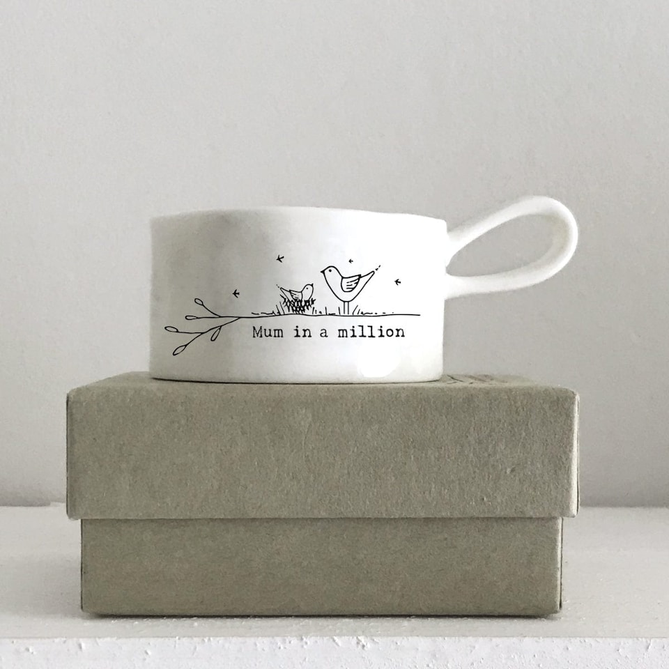 image 1 of East of India Mum in a Million Porcelain Tea Light Holder