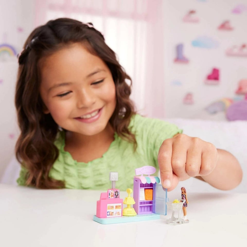 image 1 of Barbie Mini Land Doll Playset Grocery Store