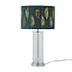 image 2 of Set of 2 Aura - Chrome Table Lamps with Green Fern Cut Out Shades Chrome | Green