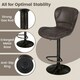 image 6 of COSTWAY Set of 2 Bar Stools Swivel Bar Chair w/Footrest Brown