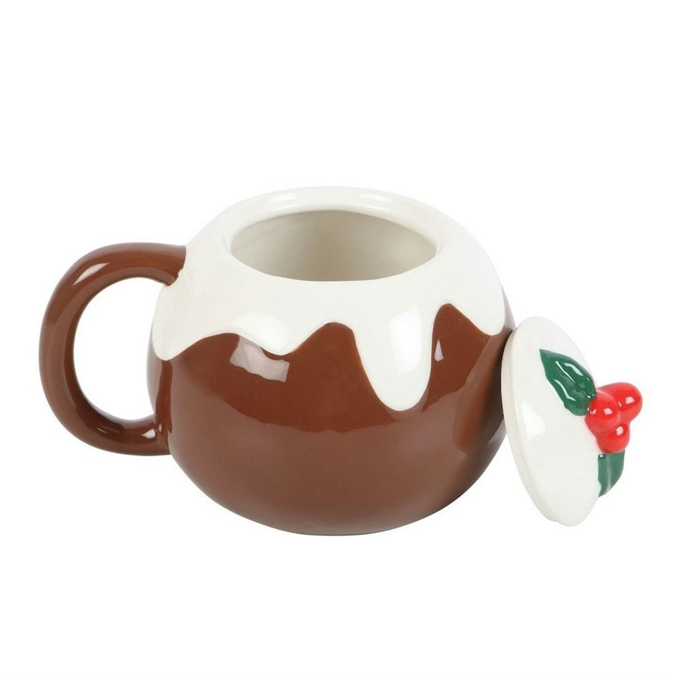 image 1 of Something Different Christmas Pudding Mug - Brown/White - One Size