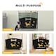 image 3 of PawHut Wooden Dog Stopper, Dog Barrier for Stairs, Patio, Indoors, Freestanding Pet Gate with Support Feet, Very Easy Setup, Lightweight, Black, 75 x 51 cm