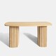 image 9 of OHS Ribbed Curved Home Furniture Living Room Decor Coffee Table Multi | Light Wood and Black
