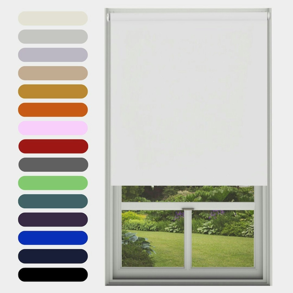 image 1 of Blackout Roller Blind White 180cm 210cm Drop | White | White