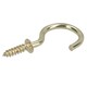 image 6 of 25mm Cup Hook Screws Picture Curtain Hangers Fasteners Brass Coated 40pc