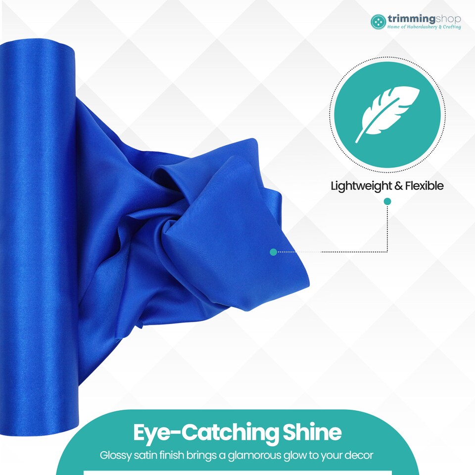 image 1 of Satin Fabric Roll, Silky & Shiny, Soft Polyester Roll - 29cm x 20m