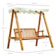 image 7 of Outsunny 2 Seater Wooden Garden Swing Chair Seat Hammock Bench Furniture Lounger