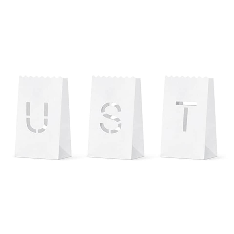 image 1 of Just Married Cutout Wedding Lantern Candle Bags