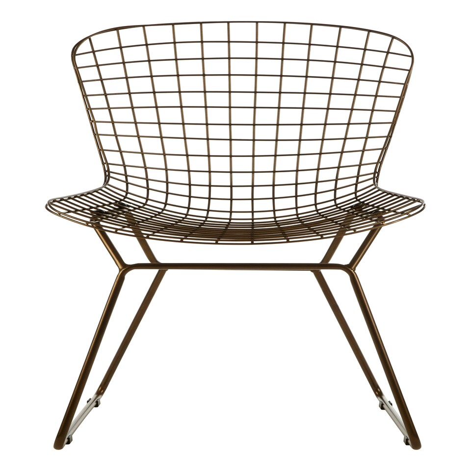 image 1 of Interiors by Premier Bronze Metal Grid Frame Wire Chair, Comfortable Seating Garden Wire Chair, Easy Cleaning Wire Frame