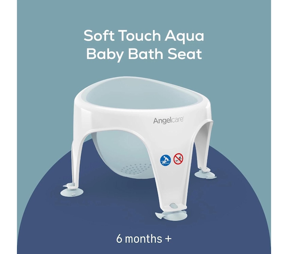 image 1 of Angelcare Baby Bath Seat Soft Touch Aqua Infant Support Safe