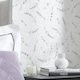 image 3 of Lavender Cascade Wallpaper in White Multi