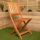 image 3 of Set of 2 Bowness Outdoor Garden Patio Wooden Folding Chairs | Brown | Brown