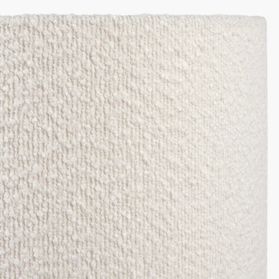 image 1 of White Boucle Cylinder Lampshade | White | White | 1