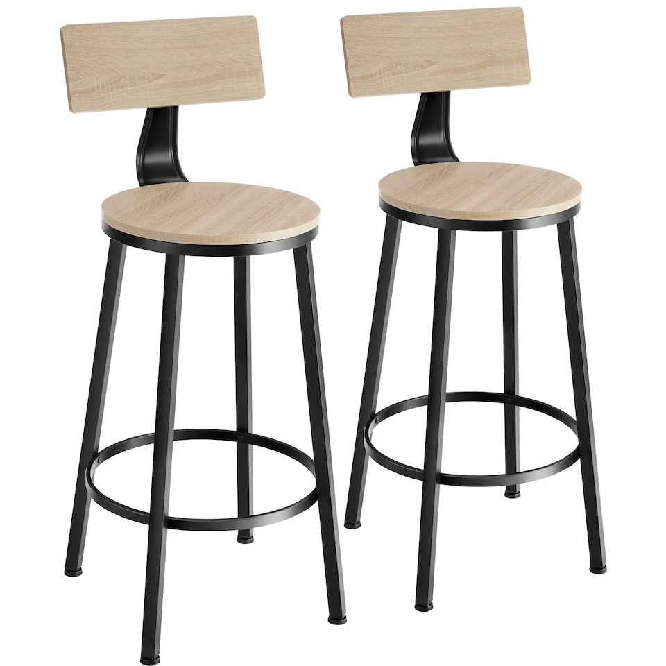 image 1 of 2 Bar stools Poole | Brown | industrial wood light, oak Sonoma | 46,50 x 46,50 x 104 cm | 2