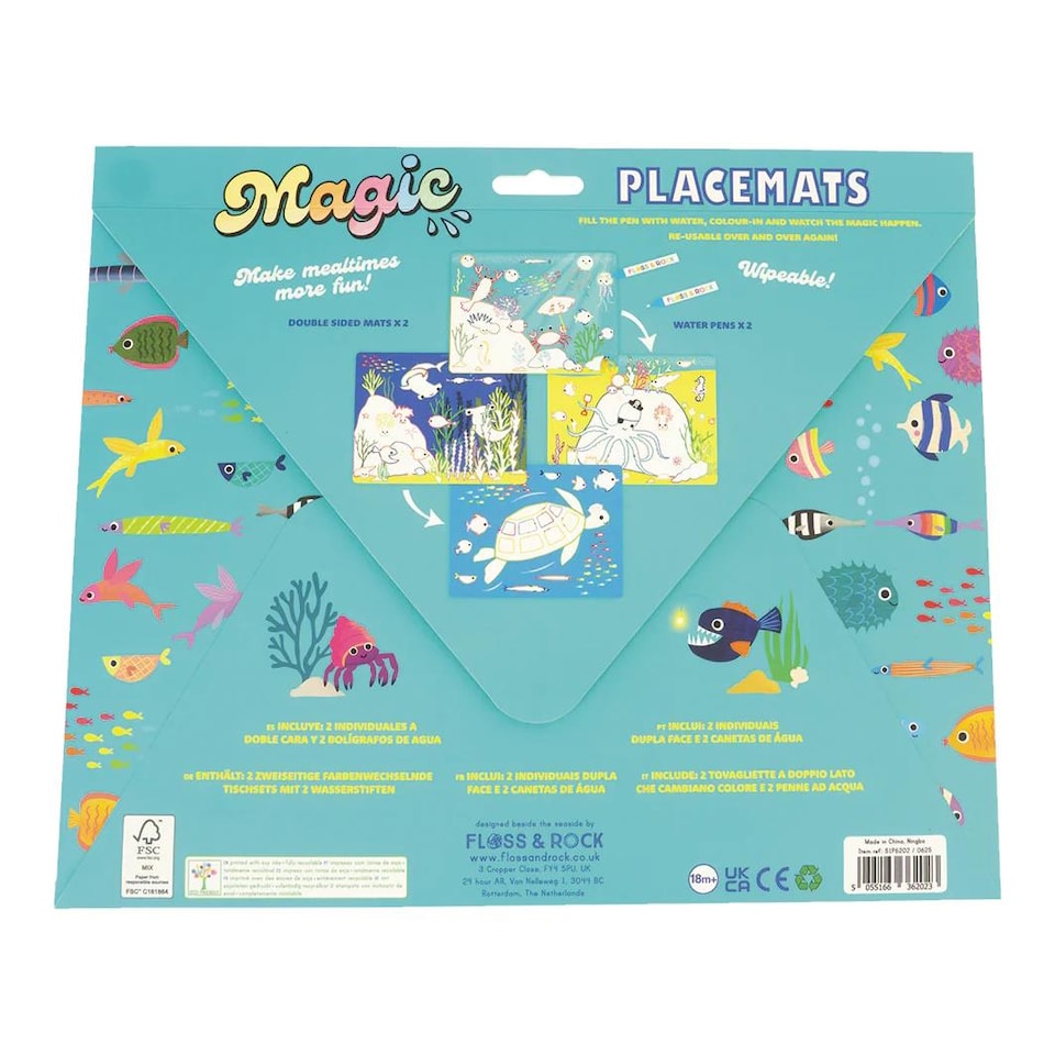 image 1 of Floss & Rock Magic Water Colouring Placemats - Ocean