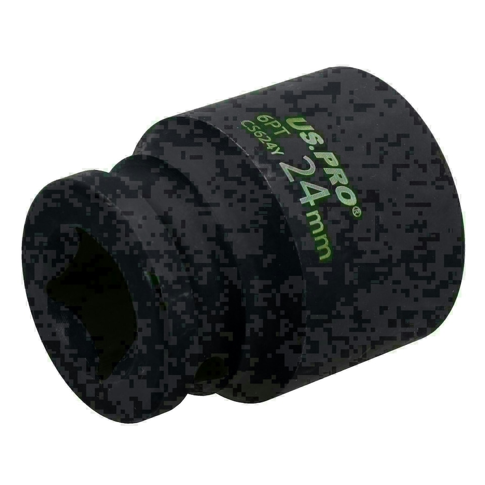 image 1 of 24mm Metric Shallow Impact Impacted European Style Socket 1/2" Drive 6 Sided