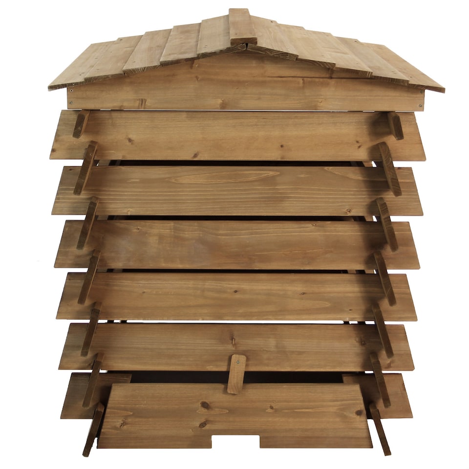 image 1 of Wooden Compost Bin Composter BeeHive Style Recycle Garden Kitchen Waste 328L