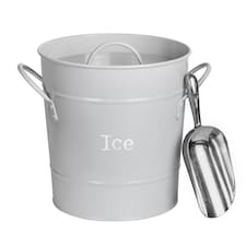 Harbour Housewares Vintage Metal Ice Bucket with Scoop - Grey