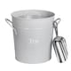 image 1 of Harbour Housewares Vintage Metal Ice Bucket with Scoop - Grey