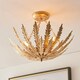 image 4 of Delphine Decorative Gold Layered Leaf Semi Flush Ceiling Light