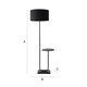 image 7 of ValueLights Large Matt Black Curved Stem Marble Floor Lamp Coffee Table Light - Black Shade + LED Bulb