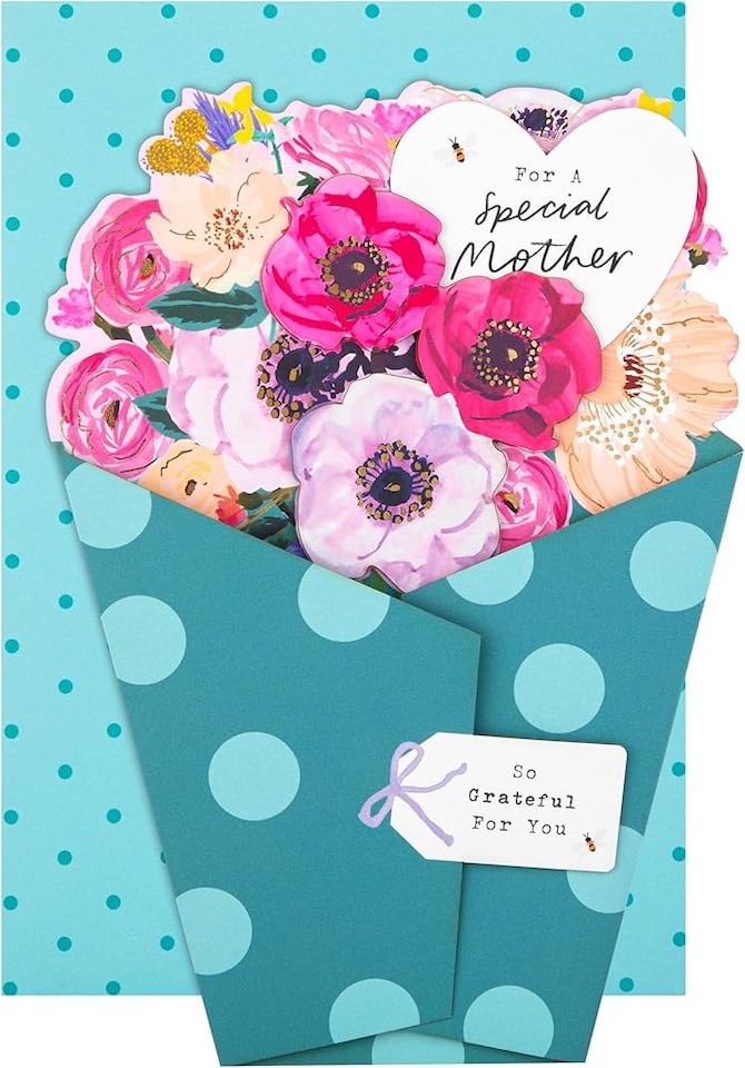 image 1 of Fold Out Bouquet of Flowers Design Special Mother 3D Attachment Mothers Day Card