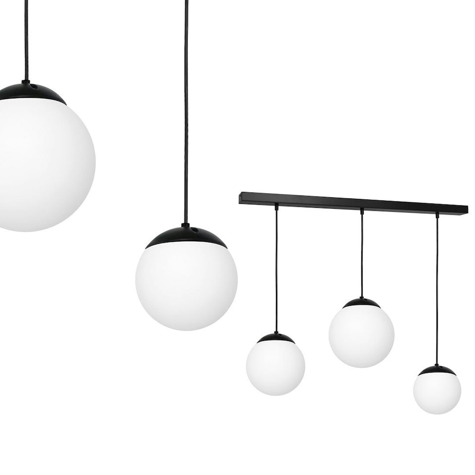 image 1 of Milagro Pendant Lamp Lima Down Black 3XE14