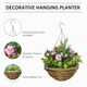 image 3 of Outsunny 2 PCs Artificial Lisianthus Flower Hanging Planter Basket Home
