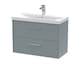 image 1 of Balterley Winshill Contemporary 2 Drawer Wall Hung Vanity Unit with Thin Edge Basin, Grey, 800mm