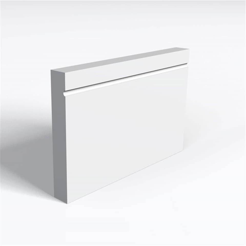 Pack of 15 (Total 15 Units) - Moisture Resistant MDF Primed 1 Drip Skirting Board - 25mm (T) x 94mm (H) x 4200mm (L)