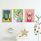 image 3 of Set of 3 Girl Kids Bedroom Llama Cool White Yellow Pink Camping Party Wall Art Print A4