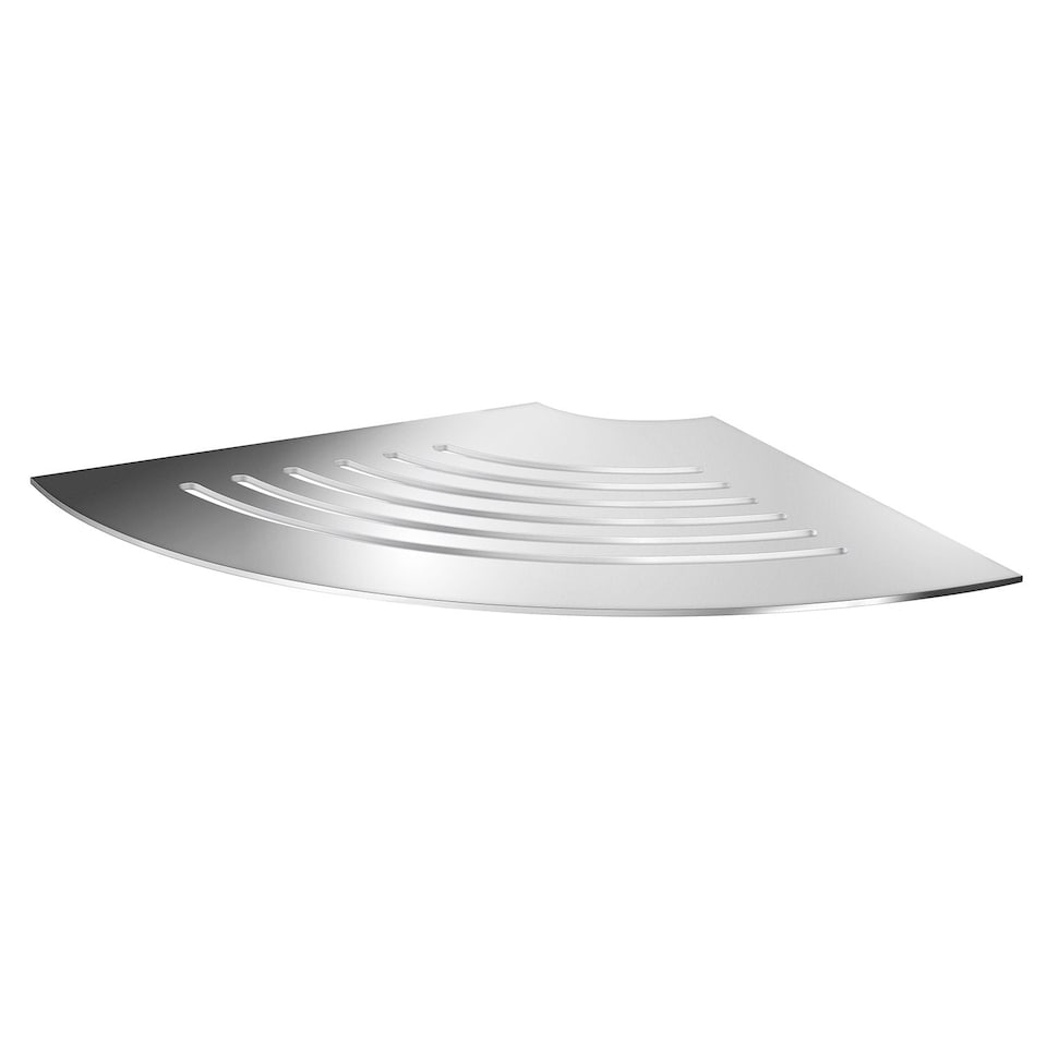 image 1 of Smedbo Polished Stainless Steel Grout Line Shower Corner Shelf (200 x 200mm)