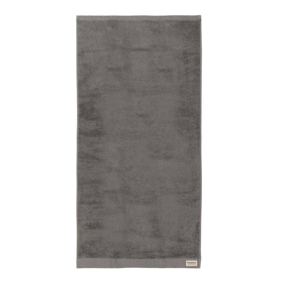 image 1 of Ukiyo Sakura Aware Bath Towel - Anthracite - 140cm x 70cm | Grey