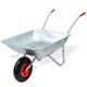 image 1 of Heavy Duty 65L Galvanised Metal Wheelbarrow Home Garden Cart or Tyre - 100Kg
