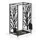 image 7 of HOMCOM Heavy Duty Firewood Log Rack Wood Storage Holder w/ 4 Tools Steel, Black