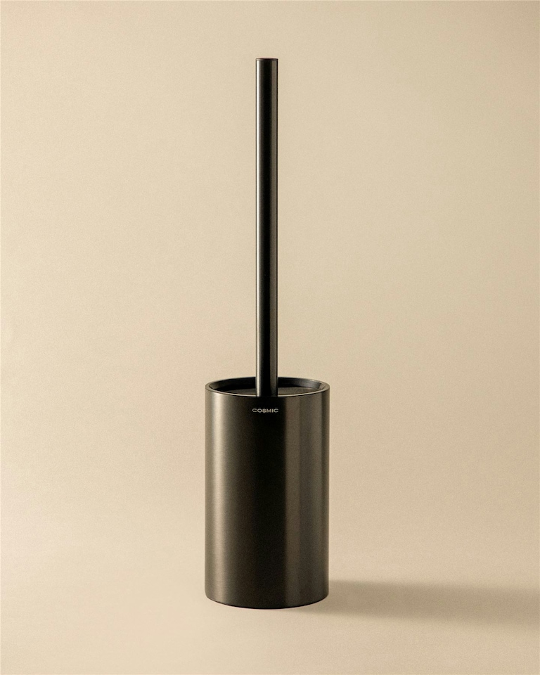 image 1 of Cosmic Free Standing Toilet Brush with Durable Metal for Bathroom, Brushed Black
