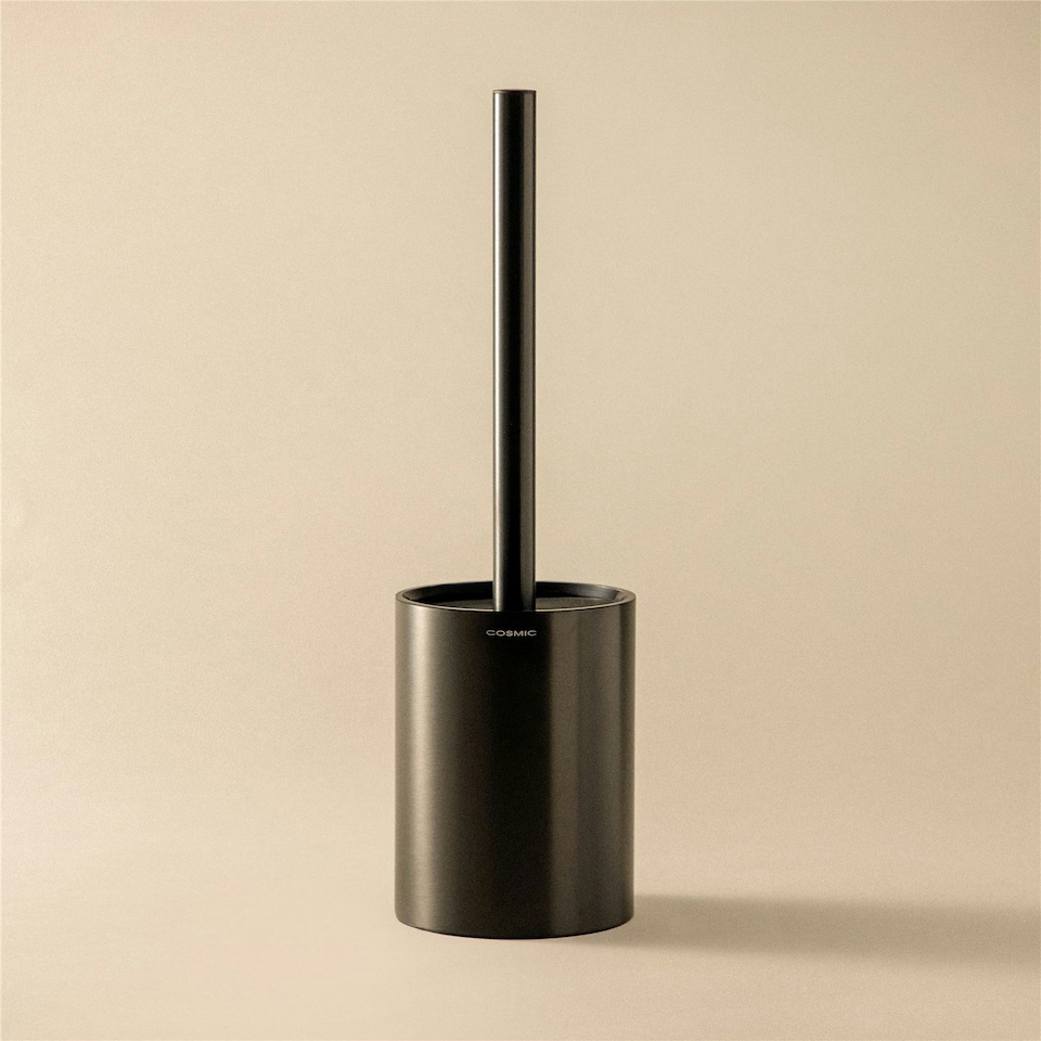 image 1 of Cosmic Free Standing Toilet Brush with Durable Metal for Bathroom, Brushed Black