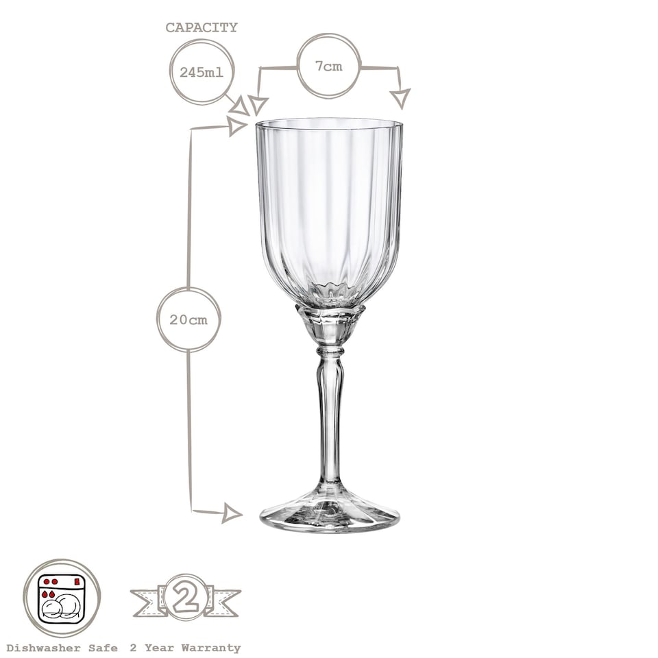 image 1 of Bormioli Rocco Florian Cocktail Glasses - 245ml - Clear - Pack of 6