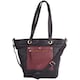 image 1 of London Leathergoods Womens Premium Genuine Leather Large Shoulder Tote Handbag with Contrasting Colours | Black | Black/Burgundy