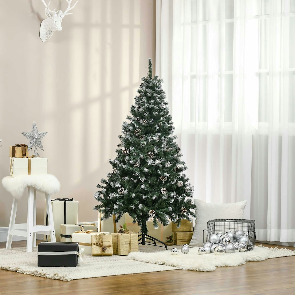 image 1 of HOMCOM 5FT Artificial Christmas Tree Xmas Indoor Decoration, Automatic Open