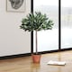 image 6 of Outsunny 3ft Artificial Olive Tree Indoor Plant Greenery for Home Office Potted in An Orange Pot
